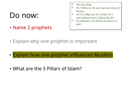 AQA GCSE Religion - Islam Practices