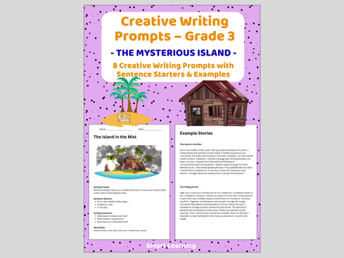 Creative Writing Prompts – Grade 3 | The Mysterious Island Writing Activities