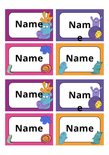 Editable Monster-Themed Student Name Labels