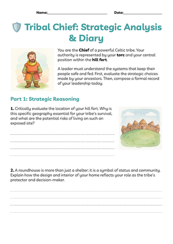 Year 3 History: Life in a Celtic Tribe Lesson and Worksheets