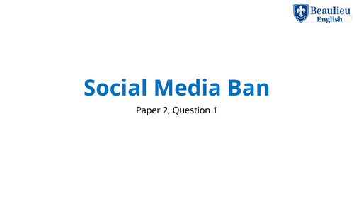 Social Media Ban Writing Lesson