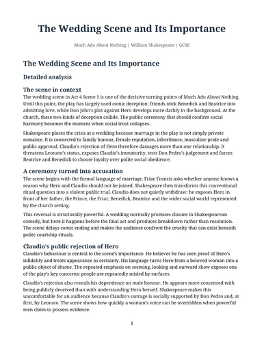 Much Ado About Nothing - William Shakespeare – The Wedding Scene