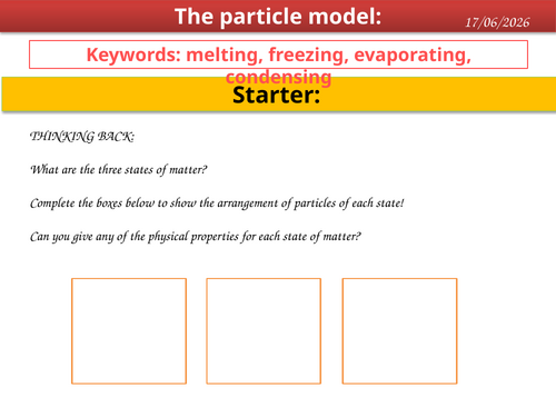 The particle model - GCSE