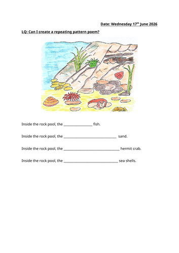 Repeating pattern poetry - Sea themed (Bookwrites A First Book of the Sea)