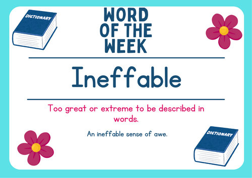 Word of the Week- 39 Weeks of Y10 Vocab | Teaching Resources