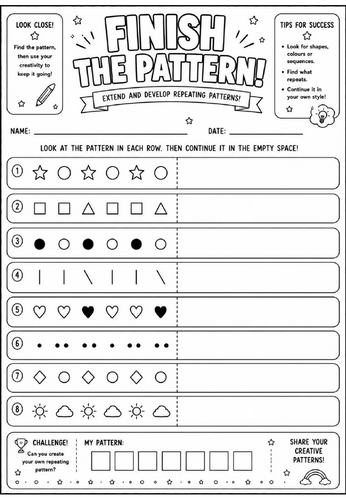 Finish the Pattern | End of Term Art Activity | KS2 KS3 KS4 Cover Lesson