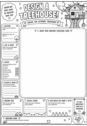 Design a Treehouse | End of Term Art Activity | KS2 KS3 KS4 Cover Lesson