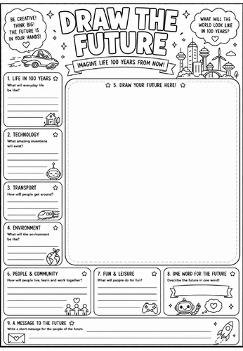Draw the Future | End of Term Art Activity | KS2 KS3 KS4 Cover Lesson
