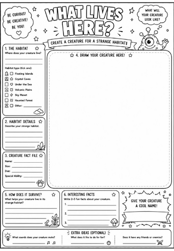 What Lives Here? | End of Term Art Activity | KS2 KS3 KS4 Cover Lesson