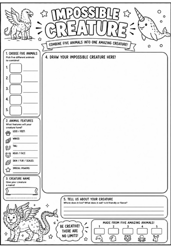Impossible Creature | End of Term Art Activity | KS2 KS3 KS4 Cover Lesson