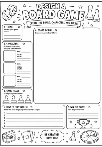 Design a Board Game | End of Term Art Activity | KS2 KS3 KS4 Cover Lesson