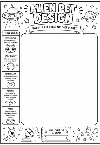 Alien Pet Design | End of Term Art Activity | KS2 KS3 KS4 Cover Lesson