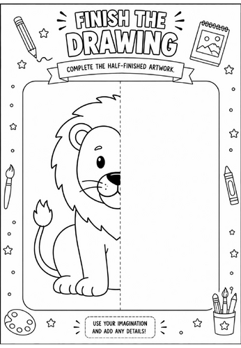 Finish the Drawing | End of Term Art Activity | KS2 KS3 KS4 Cover Lesson