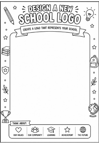Design a New School Logo | End of Term Art Activity | KS2 KS3 KS4 Cover Lesson