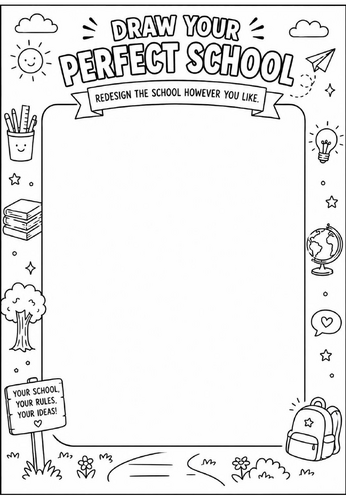 Draw Your Perfect School | End of Term Art Activity | KS2 KS3 KS4 Cover Lesson