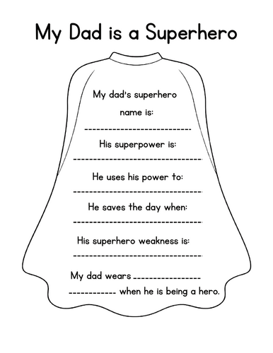 Fathers Day Questionaire and Interview Craft - All About My Dad Kindergarten