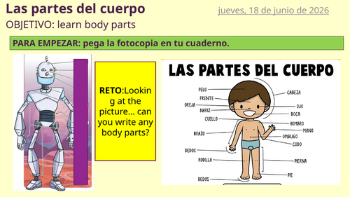 Claro 2 - 1.5 Ay, qué dolor! (2 lessons, handouts, games, speaking, song, answers)