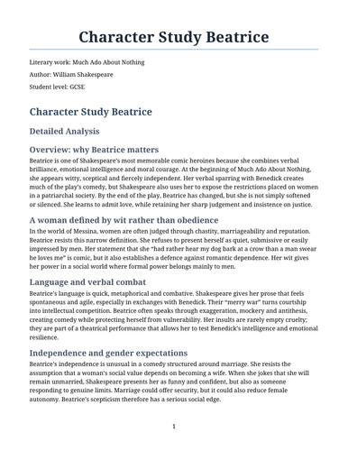 Much Ado About Nothing - William Shakespeare – Beatrice