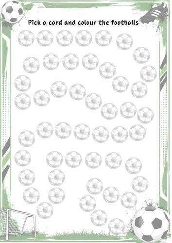 Pick and colour footballs- Maths- EYFS- continous provision- Year 1