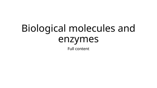 Biological molecules and enzymes cheat sheet