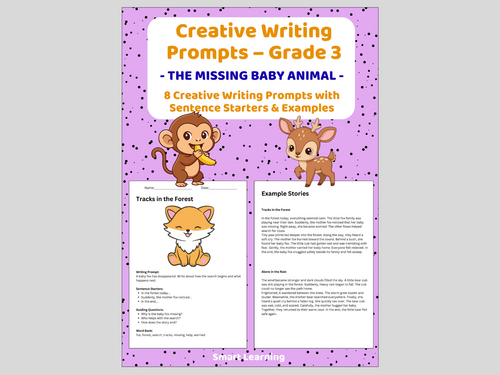 Creative Writing Prompts – Grade 3 | The Missing Baby Animal