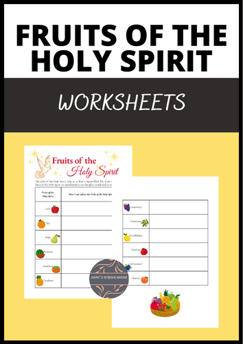Fruits of the Holy Spirit Worksheets for the Catholic Classroom or Homeschool