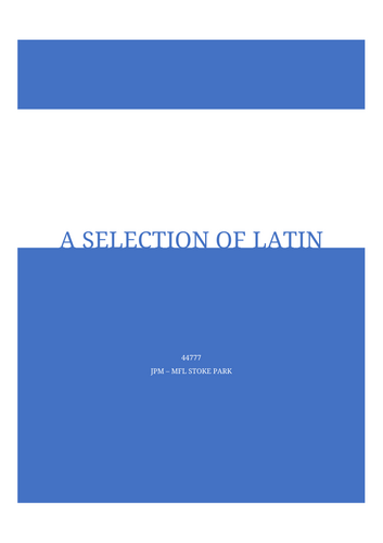Latin translations- Cambridge Latin course book 1 stages 1-9