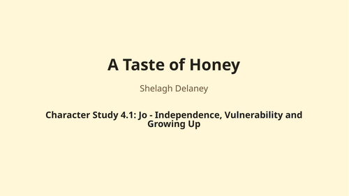 A Taste of Honey GCSE Study Guide and Workbook