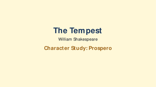 The Tempest - William Shakespeare – Prospero