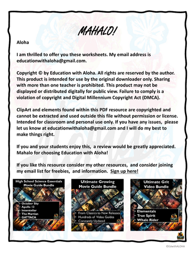 Project Hail Mary Movie Guide & Answer Key