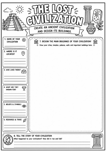 The Lost Civilization | End of Term Art Activity | KS2 KS3 KS4 Cover Lesson