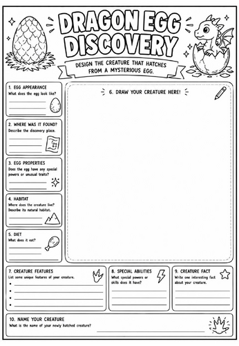 Dragon Egg Discovery | End of Term Art Activity | KS2 KS3 KS4 Cover Lesson