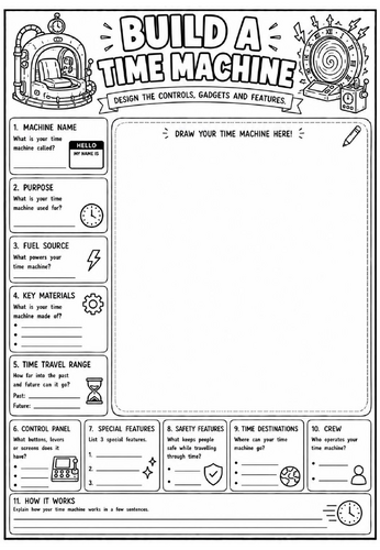 Build a Time Machine | End of Term Art Activity | KS2 KS3 KS4 Cover Lesson