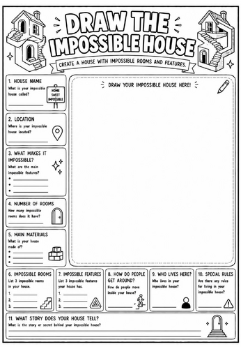Draw the Impossible House | End of Term Art Activity | KS2 KS3 KS4 Cover Lesson