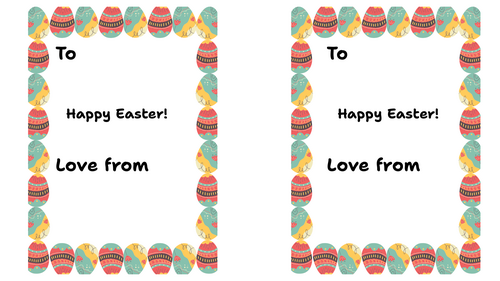 Easter card insert