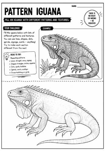 30 Pattern Drawing Challenge Worksheets Bundle | Zentangle Art Activities | KS2 KS3 Cover Lessons
