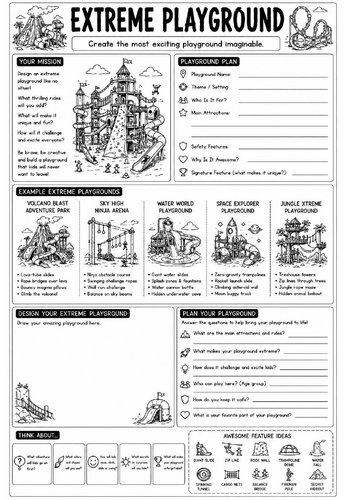Creative Art Cover Worksheet – Extreme Playground | KS3 Art Cover Lesson | Drawing Activity | Emerge