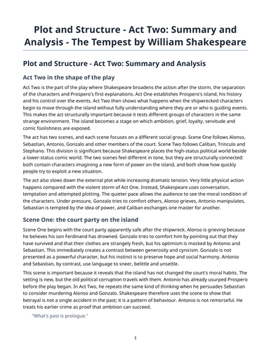 The Tempest - William Shakespeare – Act Two
