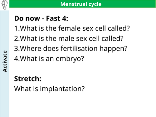 The menstrual cycle KS3