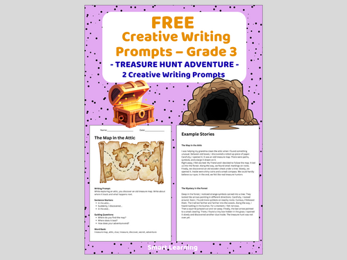 FREE Creative Writing Activity Grade 3 | Treasure Hunt Writing Activities