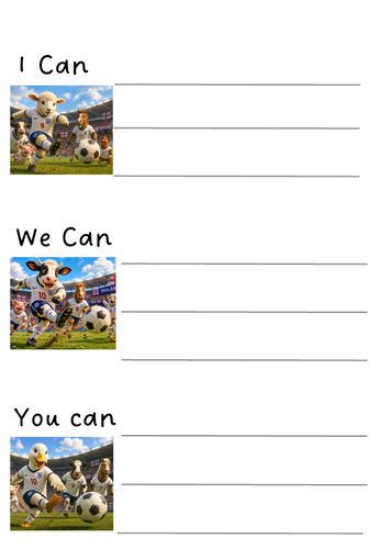 I Can Football writing