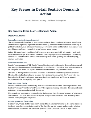 Much Ado About Nothing - William Shakespeare – Beatrice Demands Action