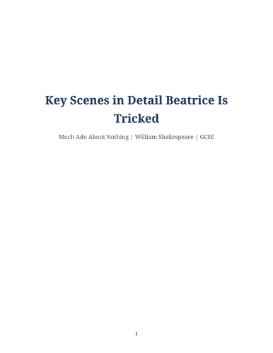 Much Ado About Nothing - William Shakespeare – Beatrice Is Tricked