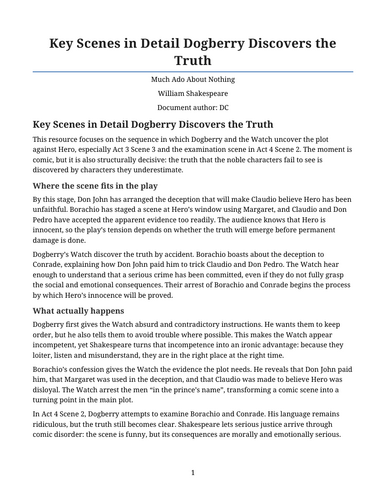 Much Ado About Nothing - William Shakespeare – Dogberry Discovers the Truth
