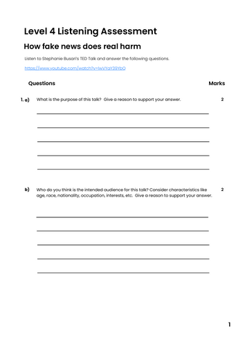 BGE English Levels 3 & 4 Listening Assessments