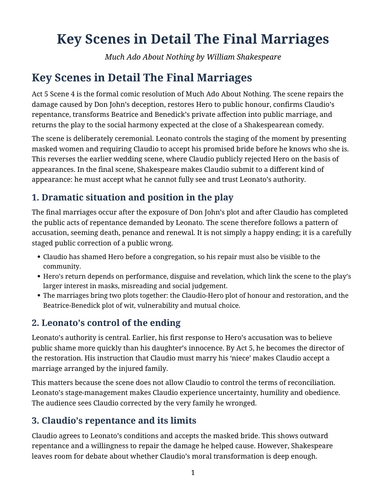 Much Ado About Nothing - William Shakespeare – The Final Marriages