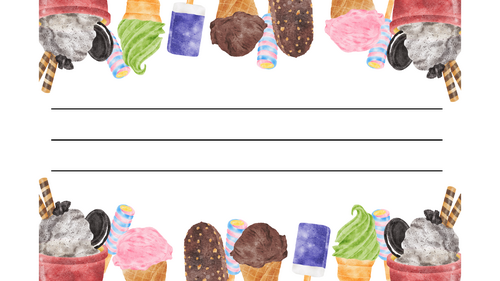 Ice cream writing templates