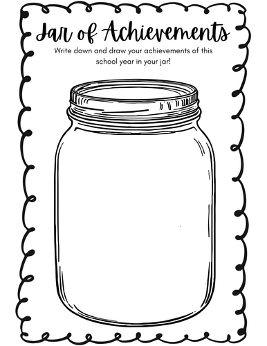 Jar of Achievements Reflection End of Year Task