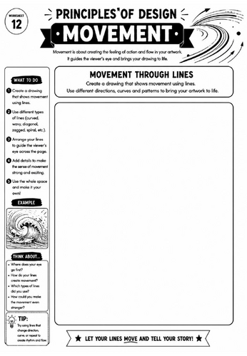 Principles of Design Worksheet 12 – Movement: Movement Through Lines