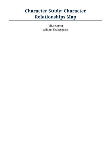 Julius Caesar - William Shakespeare – Character Relationships Map